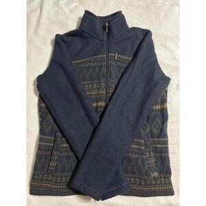 Smartwool Merino Wool Nordic Fair Isle Pullover Full Zip Sweater Size Large